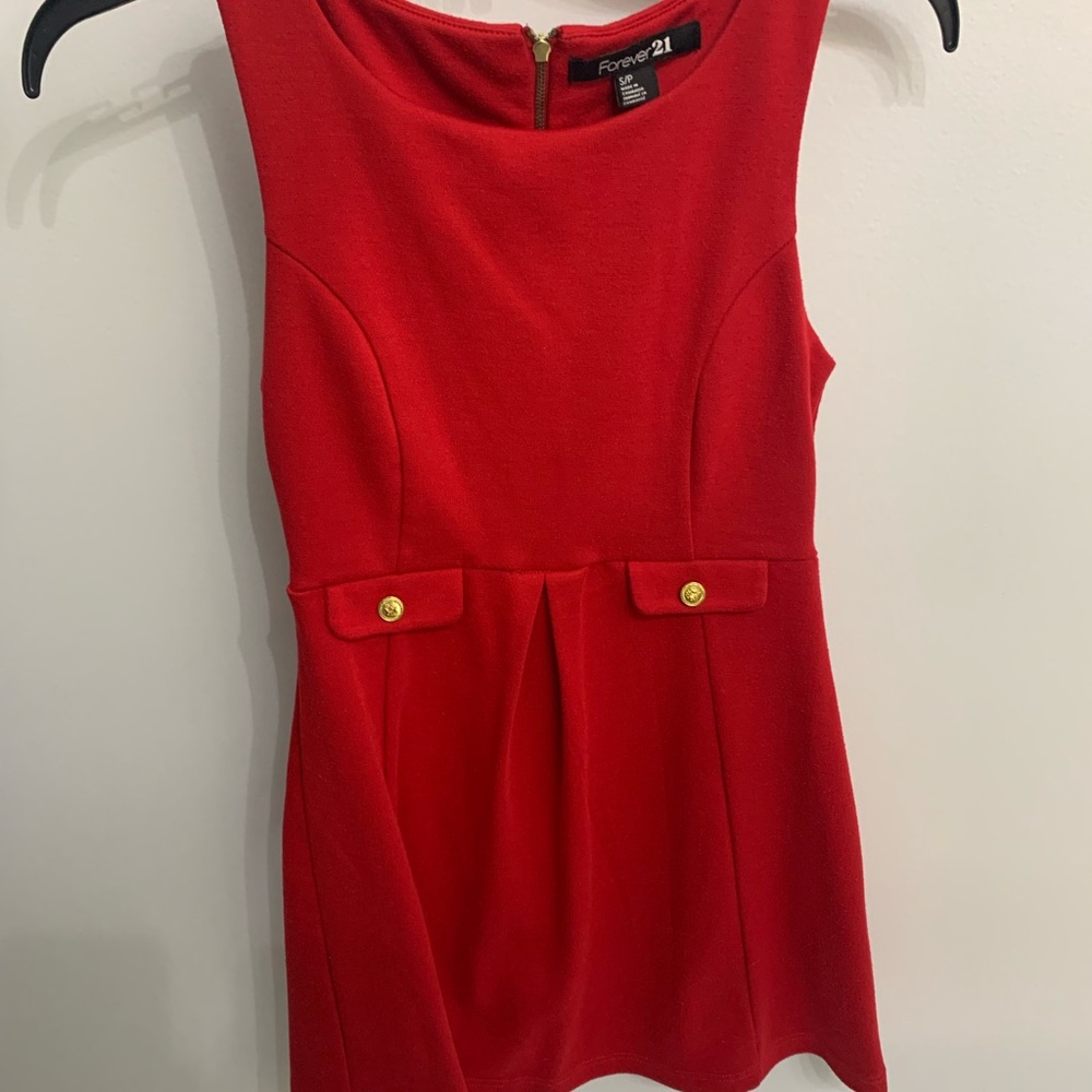 Red sleeveless formal dress